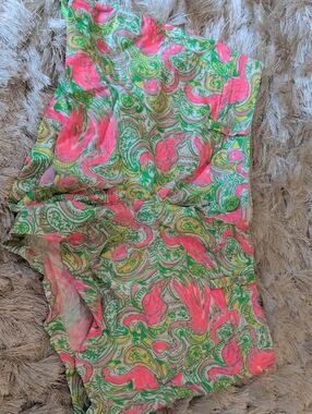 lilly Pulitzer Neon Pink & Green Paisley Flamingo Shorts